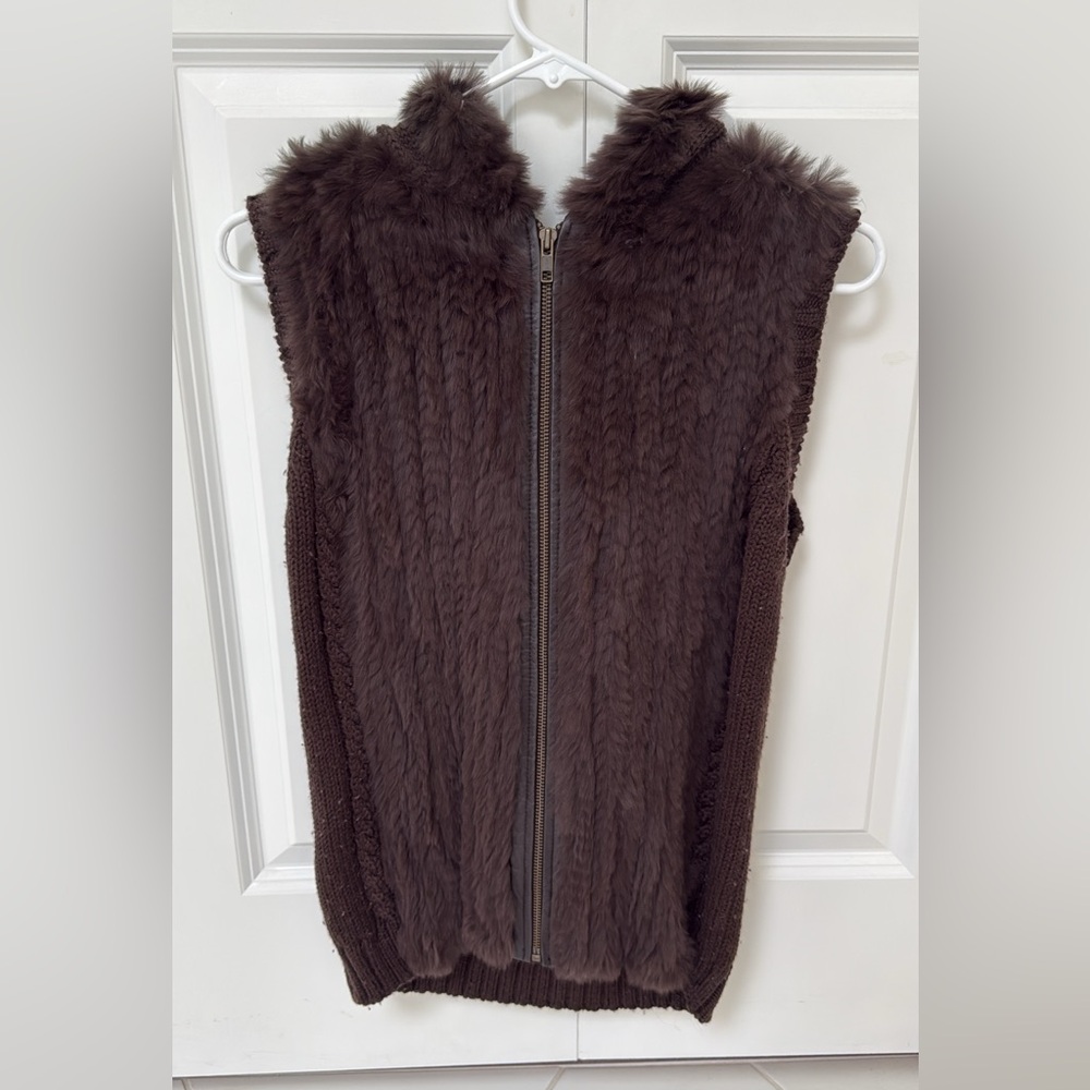 BCBG rabbit Fur Vest